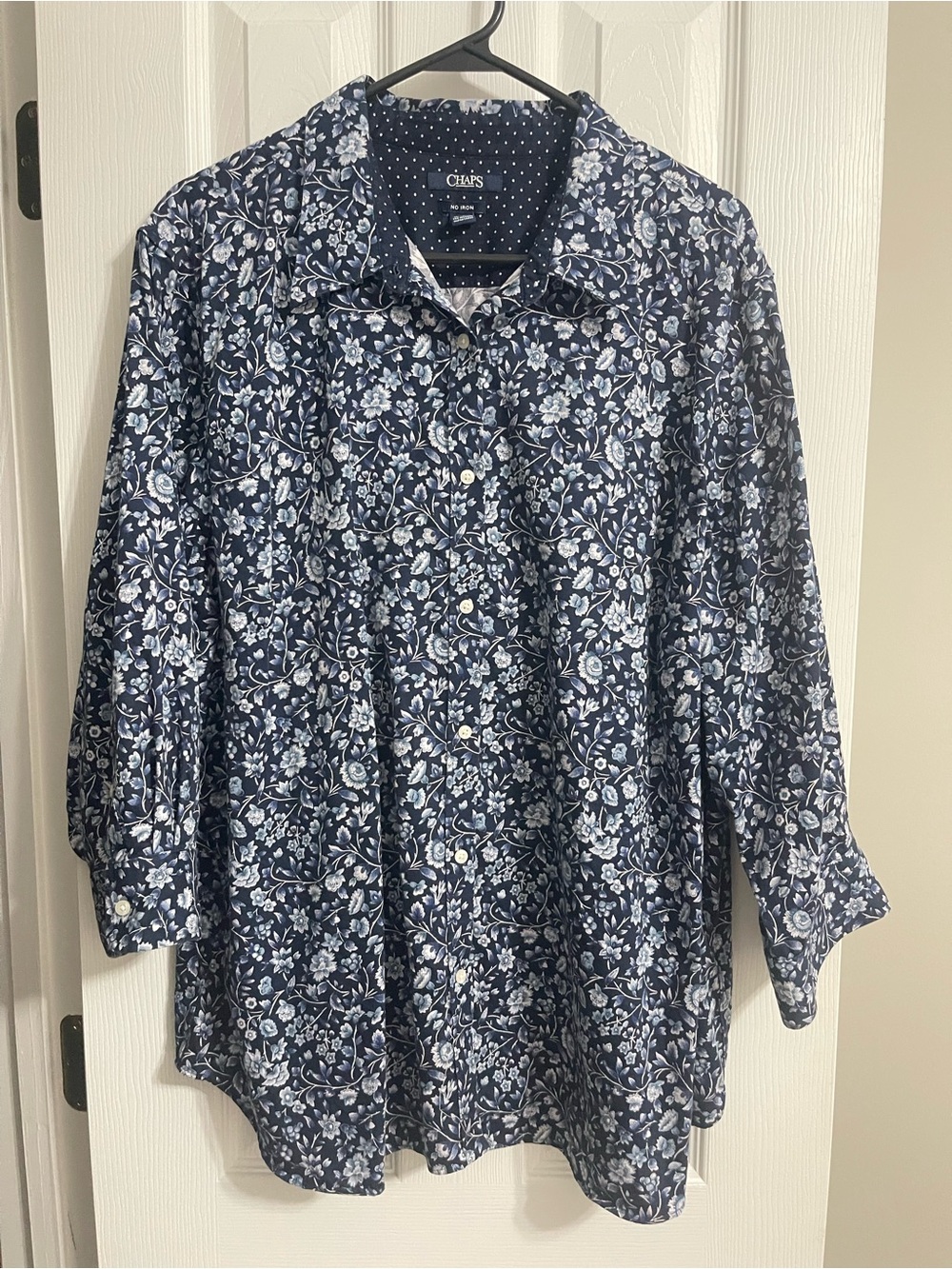 Chaps Navy Floral Button Up Shirt